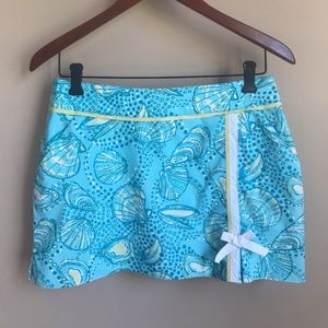 💛 Lilly Pulitzer Shorely Blue Silver Dollar Skort